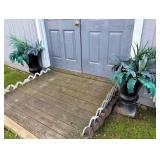 Various Planters (Some Concrete) w/ Artificial Plants