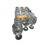 16 Clear Soda Lime Glasses 6" Tall