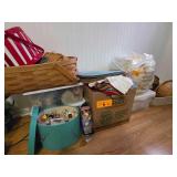 Table Linens - Baskets - Doilies - Sewing Box