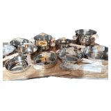Complete Set of Command Performance Gold Pots and Pans with Lids New In Box Cuisine Cookware