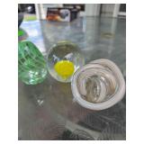 3 Glass Paperweights - Glass Swirled Egg - Infinity Knot - Mum in Glass