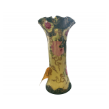Hand Painted Porcelain Vintage 9.75" Tall Floral Vase