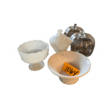 Assortment of Anchor Hocking Pumpkin Glass Ware - Milk Glass Assortment