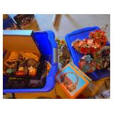 Tub of Fall Decor - Floral , Pumpkins etc.