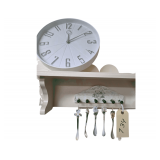 6 Ceramic Spoons - Wall Clock - Shelf Not Included