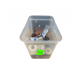Plastic Tote Of Hand by Tools Tape Measures Wrenches