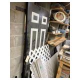 Wood Door 32" x 80" Lattice and Gutter Guards