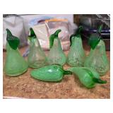 5 Vintage Glass Pears - 4 in h