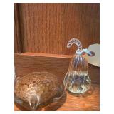 Simon Design Amber Shimmer Crystal GOURD Paperweight - Heart Paper weight