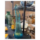 14" Tall Blue Swung Vase