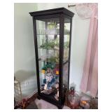 6 Shelf Light Up Curio Cabinet - 26" x 18" x 80" - Sliding Door