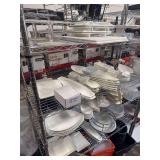 Contents of Rack - Assorted Dinnerware - Tableware - Teardrop Dishes - Serving Pieces - Platters