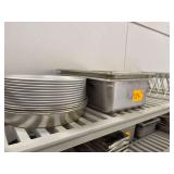 2 Stainless Steel Food Pans 19'x 13' x 6' Plus 13 Cake Pans 12.5 ' Wide