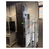 Stack of 4 Cambro Hot Boxes & 1 Cart