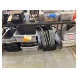 All Rubber Maid Totes and Lids Under Table 21' x 17' x 7'