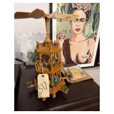 3 Tier Wooden Christmas Candle Carousel From Germany 1983 With Extra Figures 18”H.
