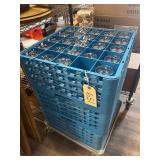 4 Dozen Wine Glasses - In 3 Dish Racks and on Cart