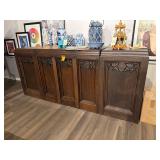 3 Peice wooden Storage Cabinet The Storage Soace Is In The Back Of The Cabinet Approximately 8’L. 43”H. X 18”D.