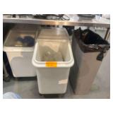 Trash Bin 20' x 11' x 29' , and 2 Grain Containers Presently Hold Linen 16' c 29' x 30'