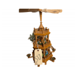 3 Tier Wooden Christmas Candle Carousel From Germany 1983 With Extra Figures 18”H.