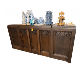 3 Peice wooden Storage Cabinet The Storage Soace Is In The Back Of The Cabinet Approximately 8’L. 43”H. X 18”D.