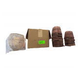 Contents of Shelf - Baskets. - Lamp Shades
