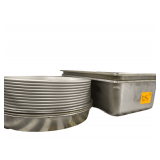2 Stainless Steel Food Pans 19'x 13' x 6' Plus 13 Cake Pans 12.5 ' Wide