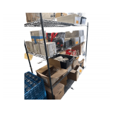 Green Wire Rack on Wheels - Approx. 6’x6’ - 4 Tier