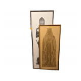 Brass Rubbing Print 66”H. Xx26”W. Midevil Knight Print 7’H. X26.5”W.