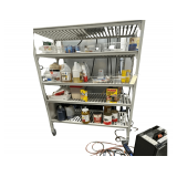 Plastic Shelf on Wheels Plus all Contents 60' x 23' x 75'