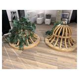 2 Wooden Bell Shaped Lights 4’Diameter X 3’H. Approximately