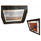 2 San Francisco Framed/Matted Prints 1 Mexican Yarn Painting