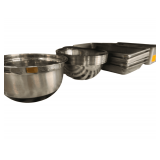 8 Stainless Steel Steamer Pans 21'x 13' x 3', with Bowls 11'