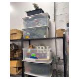 Bins Full of Decorative Items - Themed Catering Supplies - Bud Vases - Christmas Theme - Etc.