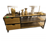 Wood and Metal Coffee Table 56' x 18' c 24'