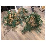 3 Wooden Bell Shaped Lights 4’Diameter X3’H. Approximately