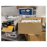 2 Cases of Gloves Boxes of Adding Machine Rolls