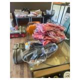 43" x 24.5" x 17" Glass Top Coffee Table Assorted Rubber Gloves,Label Pro