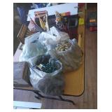 Contents on Table - Various Christmas Collectibles - Christmas Lights