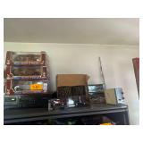 Items on Top of Cabinet 6 Die Cast Cars and Trucks, Pioneer Dual Cassette Radio