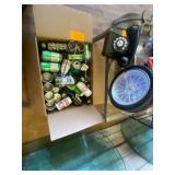 Vintage Rotary Telephone Cordless Clock Many Beer Cans and Bottles
