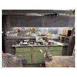 Steel Cabinet With Upper Cabinets 83”L. All Contents In &On Included
