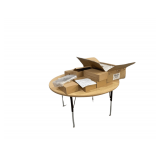 New Box of Rosmonde Paper 27' x 17' , Adjustable Height Round Table 48' Across and Plastic Wall File