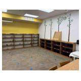 Section of Bookshelves Against the Wall & 1 in Middle of Room