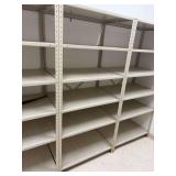 3 Metal Shelves - 36' x 24' x 78' Per - Screwed/ Bolted Into Wall