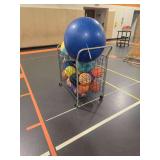 Cart Filled with Various Balls