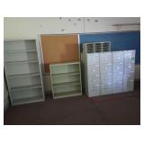 3 4ft Cabinets, 5ft shelf, 3ft shelf