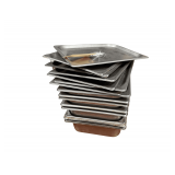 8 Stainless Pans - 8 Lids