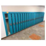 Large wall of lockers *Buyer must remove*