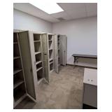 Contents of Both Rooms Including Cabinets, Desk, Table, Chairs